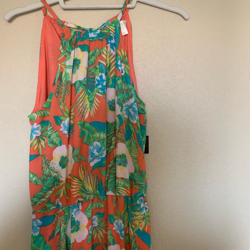Sundress/ tropical by Decree XS, front leg splits worn once. - Picture 1 of 14